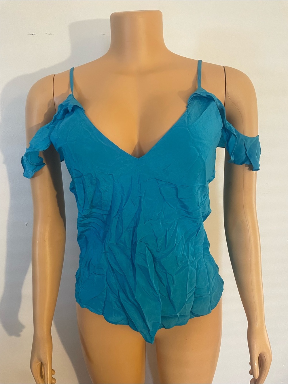 Amanda Uprichard 100% Silk Off-Shoulder Top